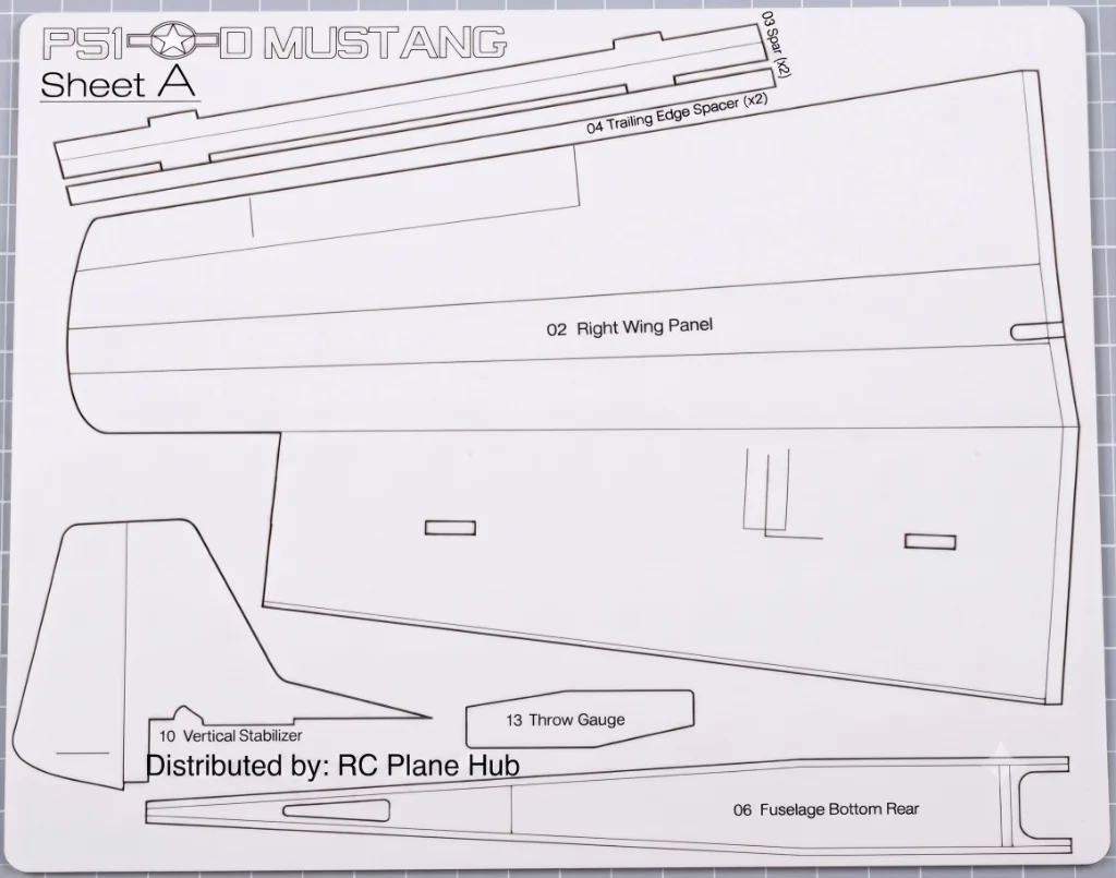 P-51D Mustang Sheet A (Right Wing / Vertical Fin)