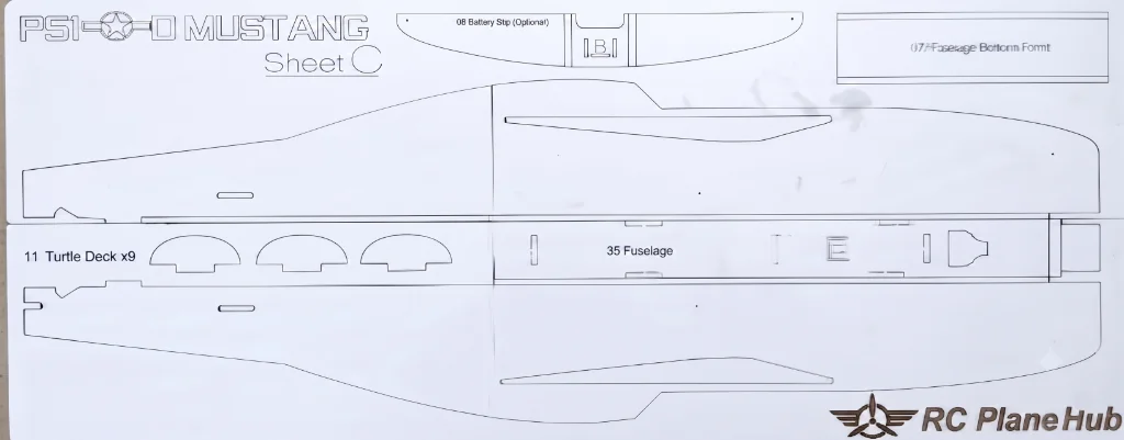P-51D Mustang Sheet C (Fuselage Sides & Turtledeck)