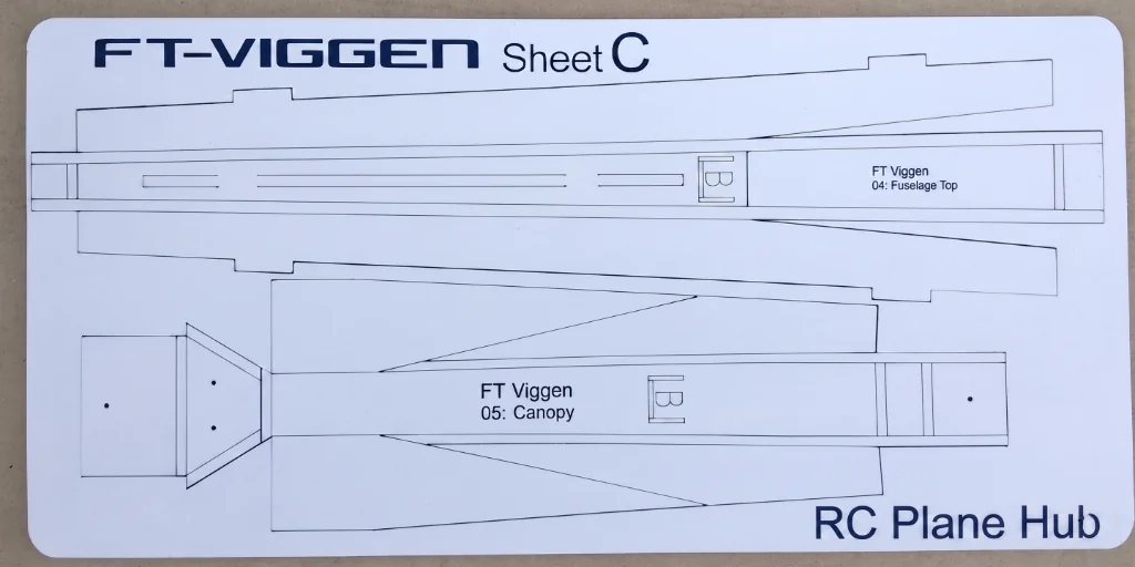 Laser Cut Fliteboard Pro Sheet C (Fuselage Top / Canopy)